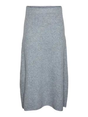 PCNANU Midi Skirt - Medium Grey Melange