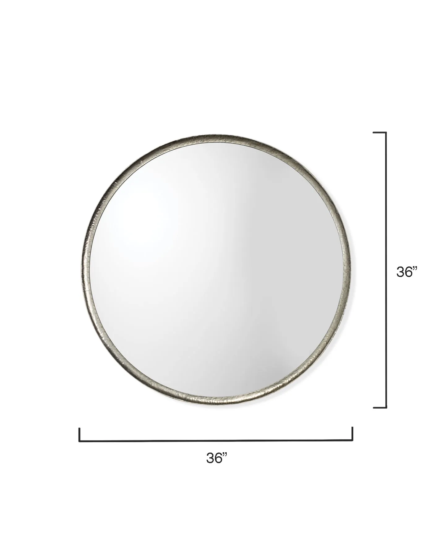 Refined Round Mirror Silver Leaf