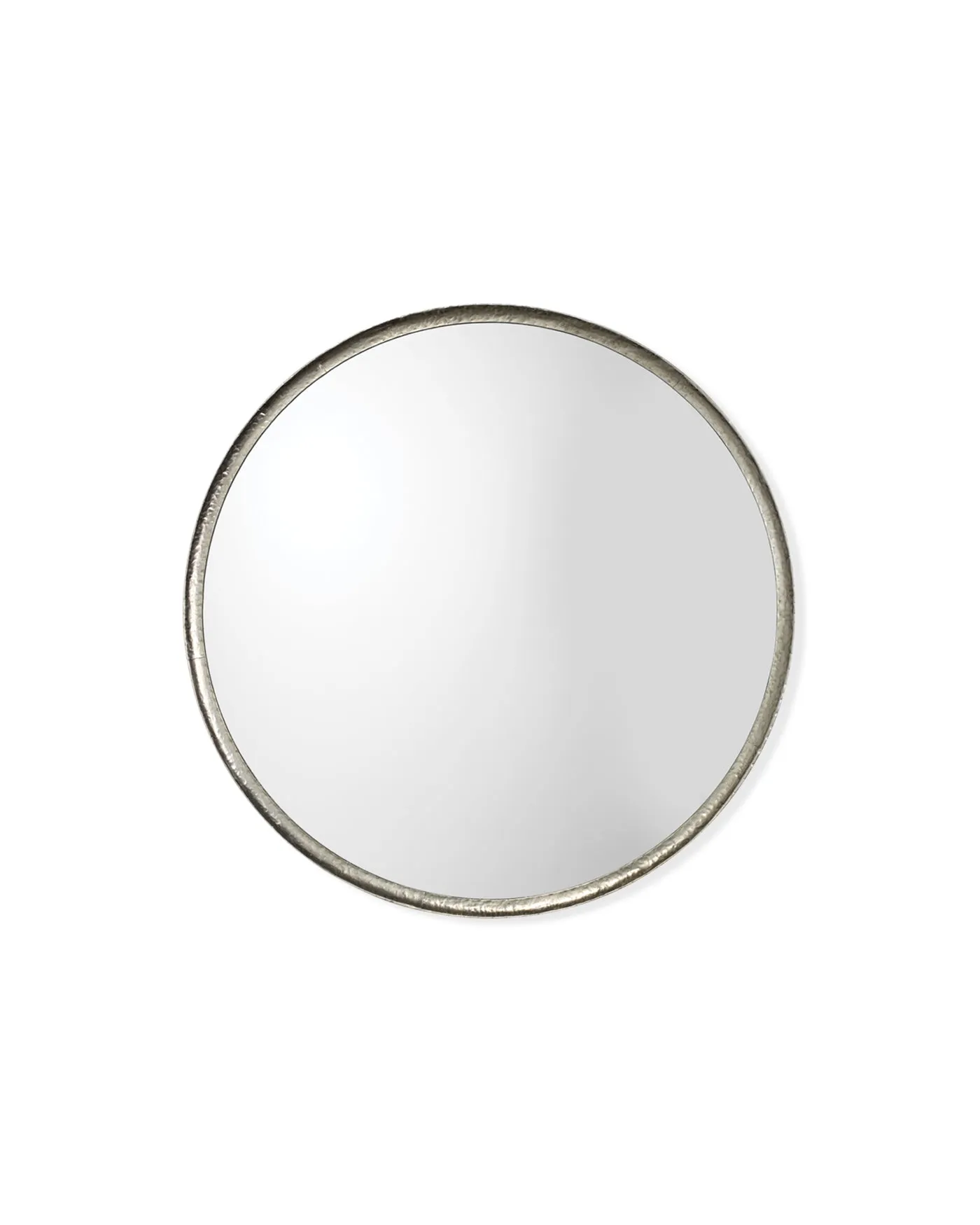 Refined Round Mirror Silver Leaf