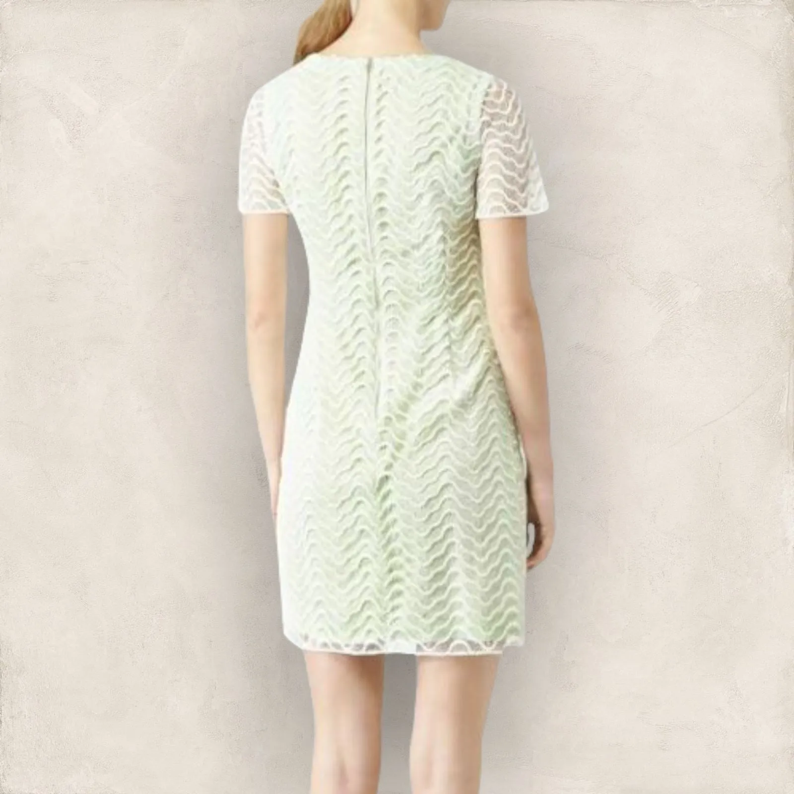 Reiss Soft Mint Green Lark Lace Overlay Dress UK 12 US 8 EU 40 RRP £190