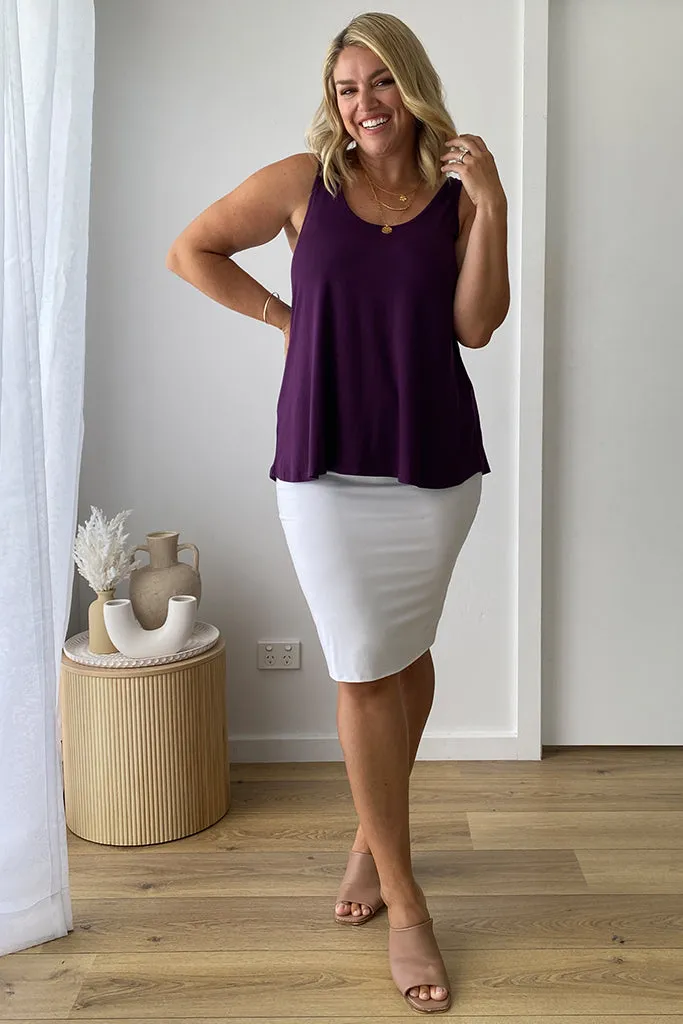 Relaxed Bamboo Singlet - Plum