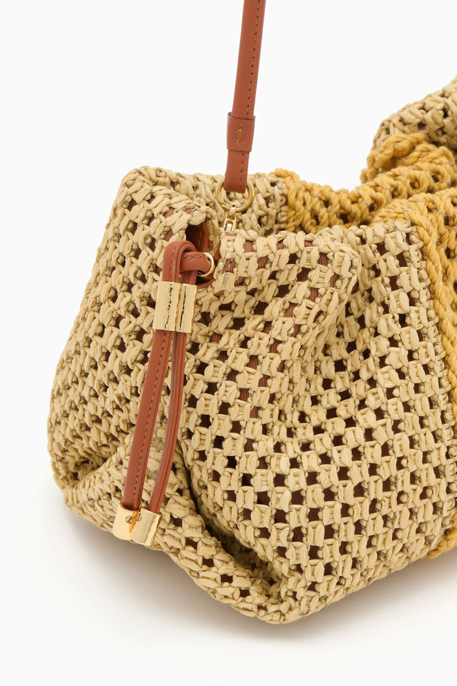 Remy Mini Soft Clutch - Raffia Stripe