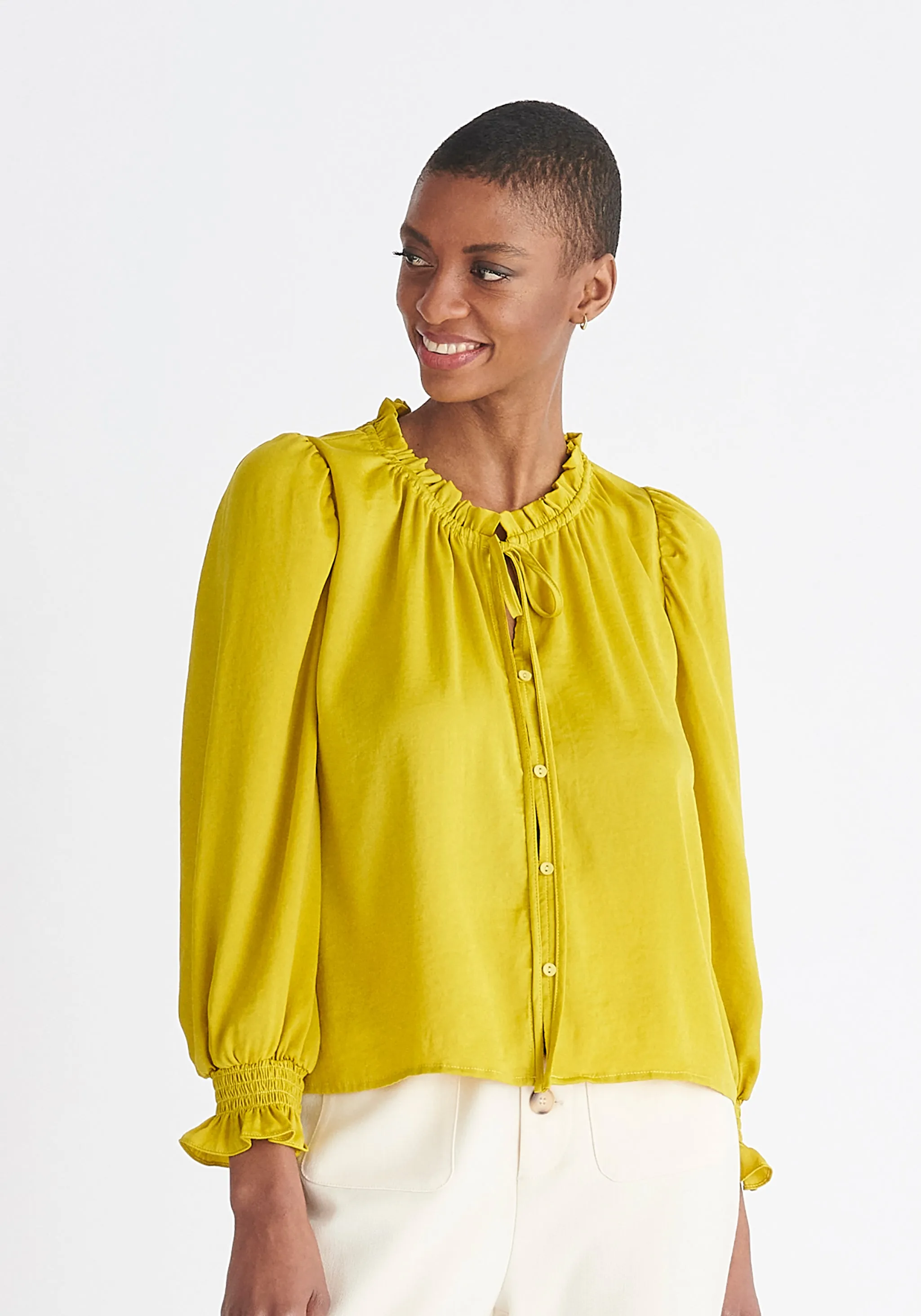 Ruched Collar Blouse