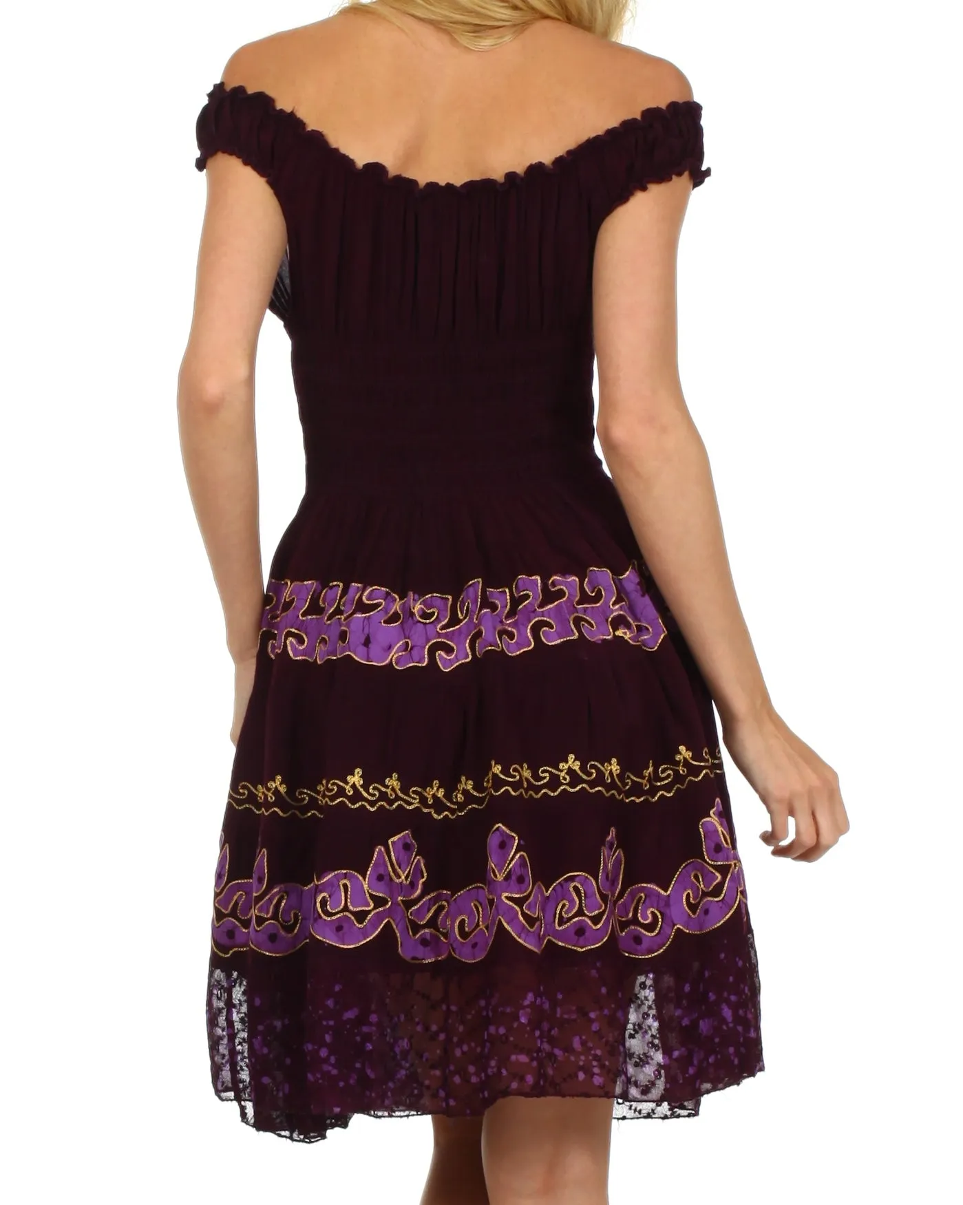 Sakkas Isabella Gypsy Boho Renaissance Batik Dress