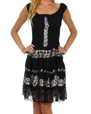 Sakkas Isabella Gypsy Boho Renaissance Batik Dress