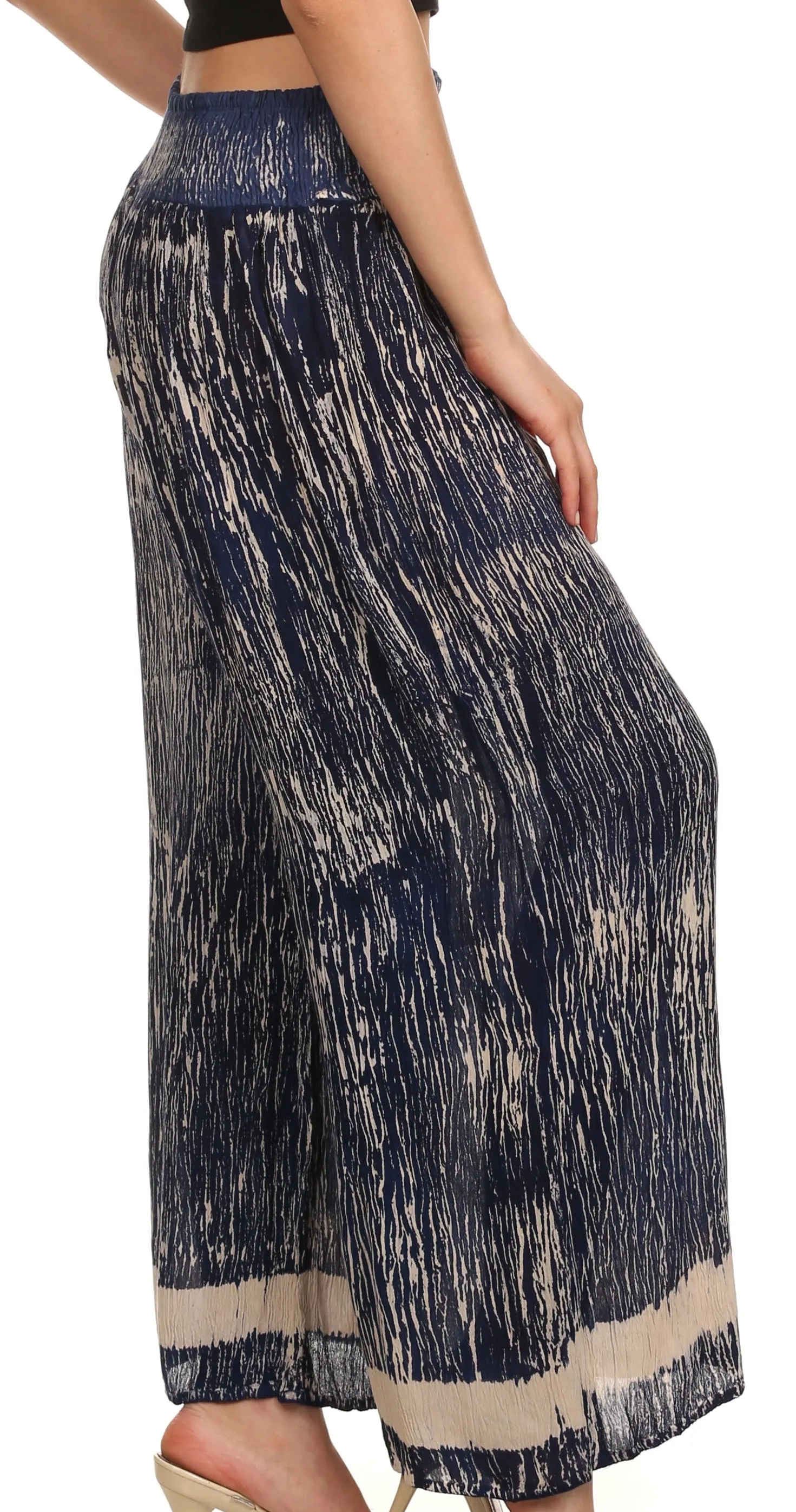 Sakkas Shyla Elastic Waistband Palazzo Pants