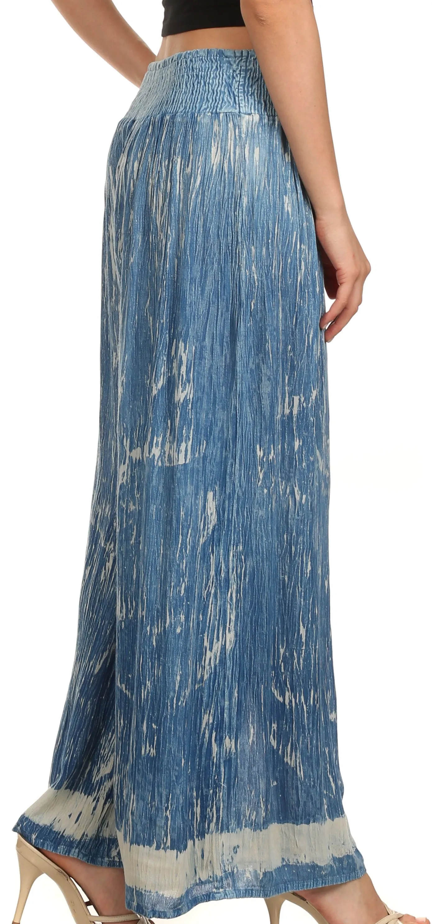 Sakkas Shyla Elastic Waistband Palazzo Pants