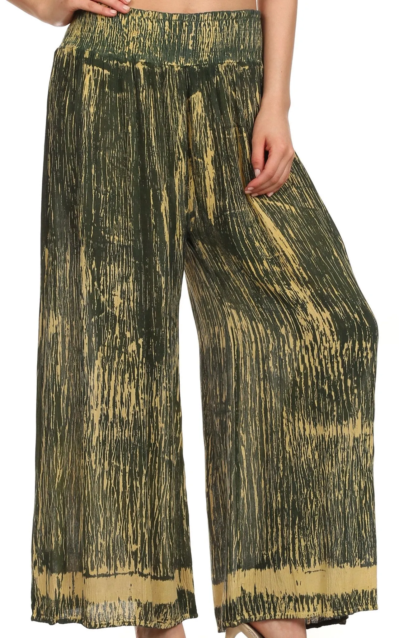 Sakkas Shyla Elastic Waistband Palazzo Pants