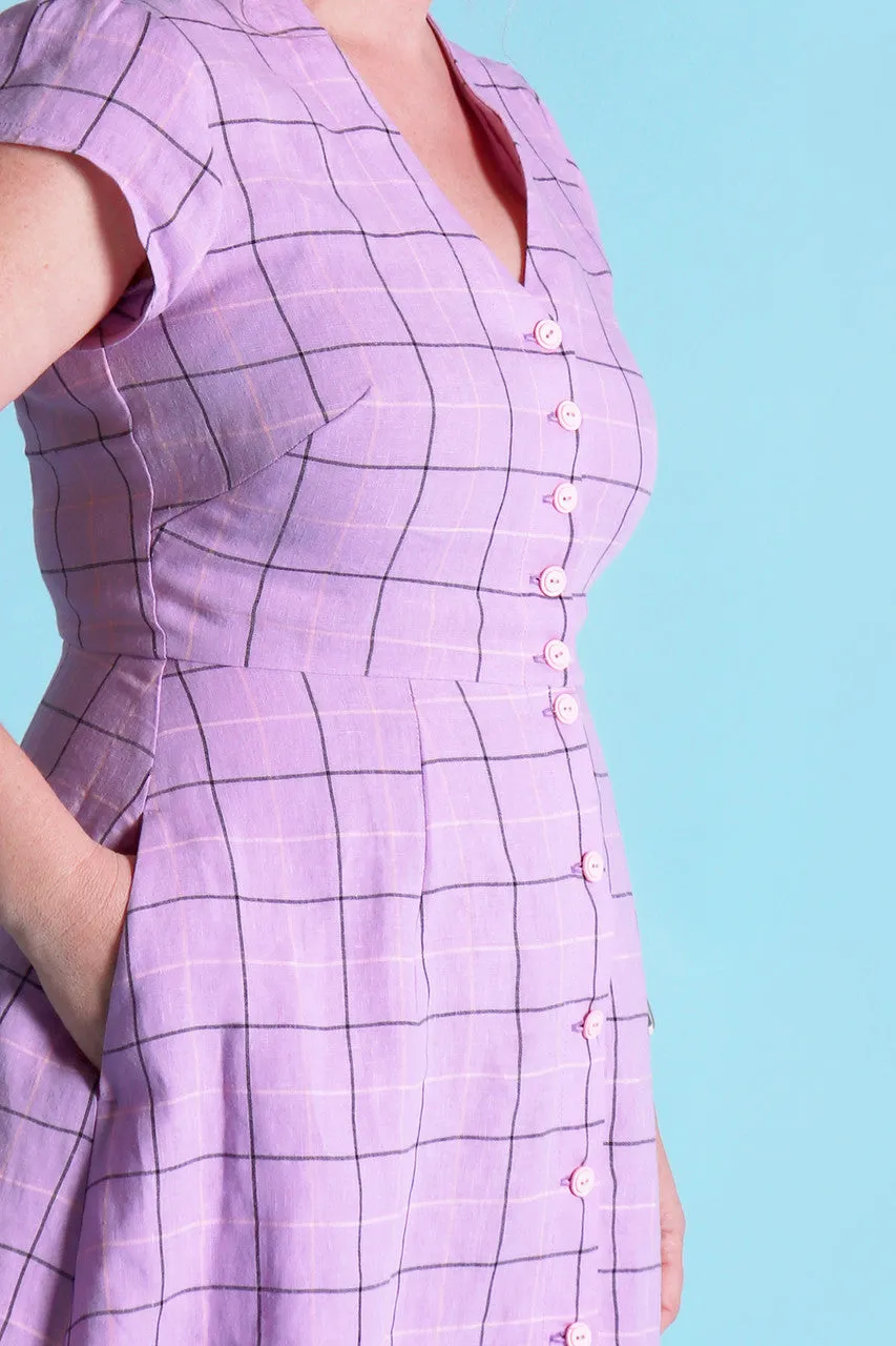 Saski Sister Dress Lilac Plaid