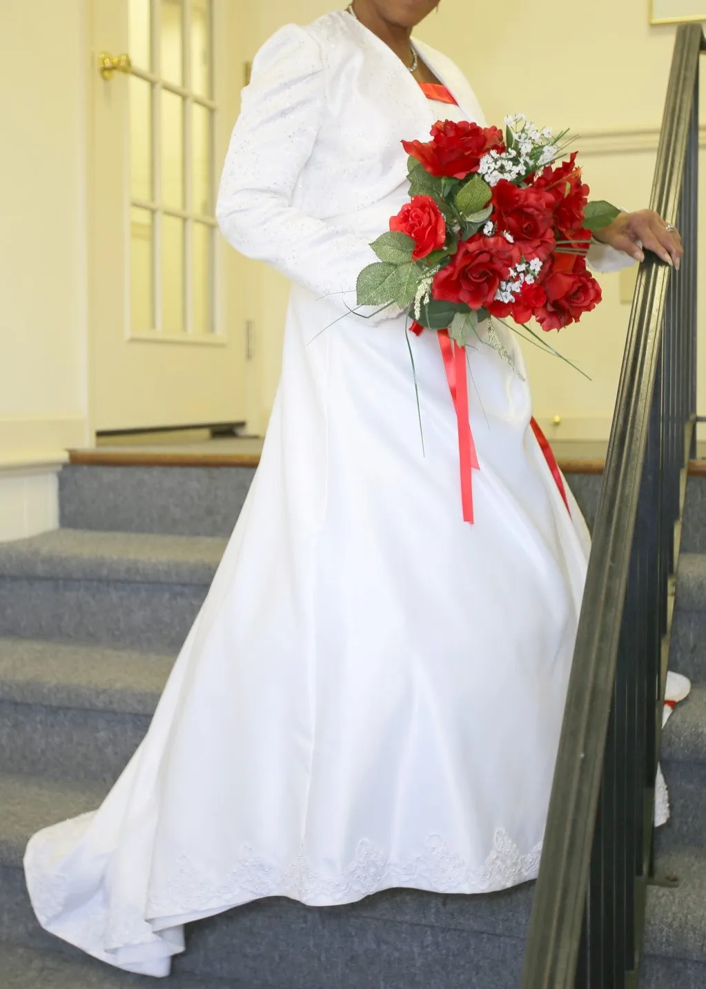 Satin Wedding dress with Bolero Top, Size 10