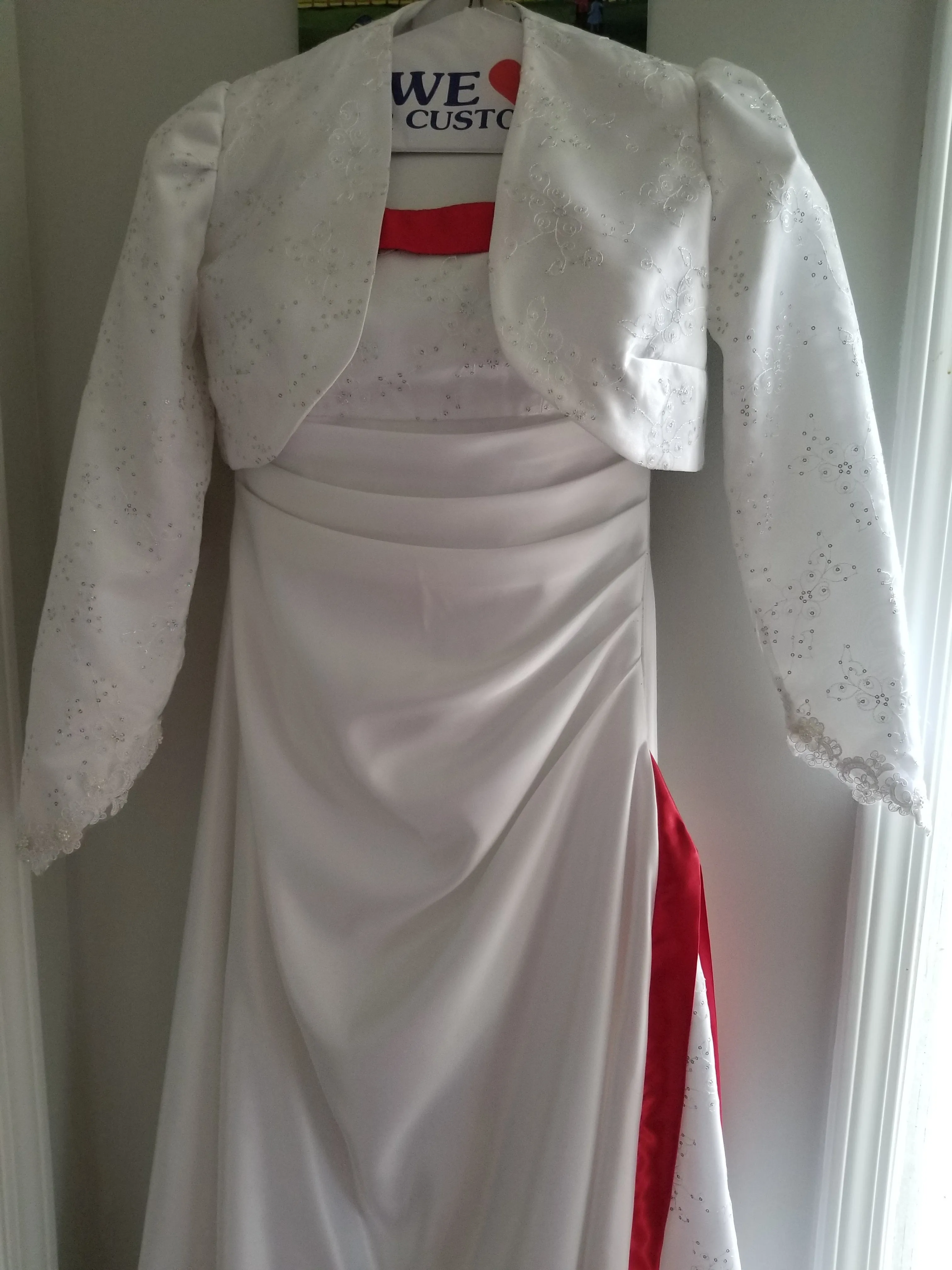 Satin Wedding dress with Bolero Top, Size 10