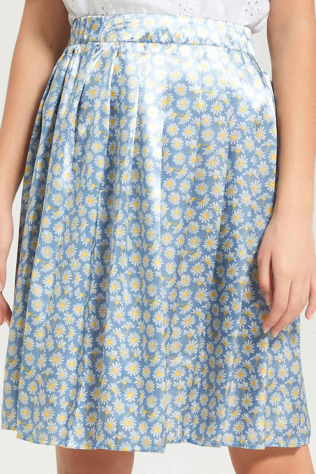 Senior Girls Blue Pleated Skirt