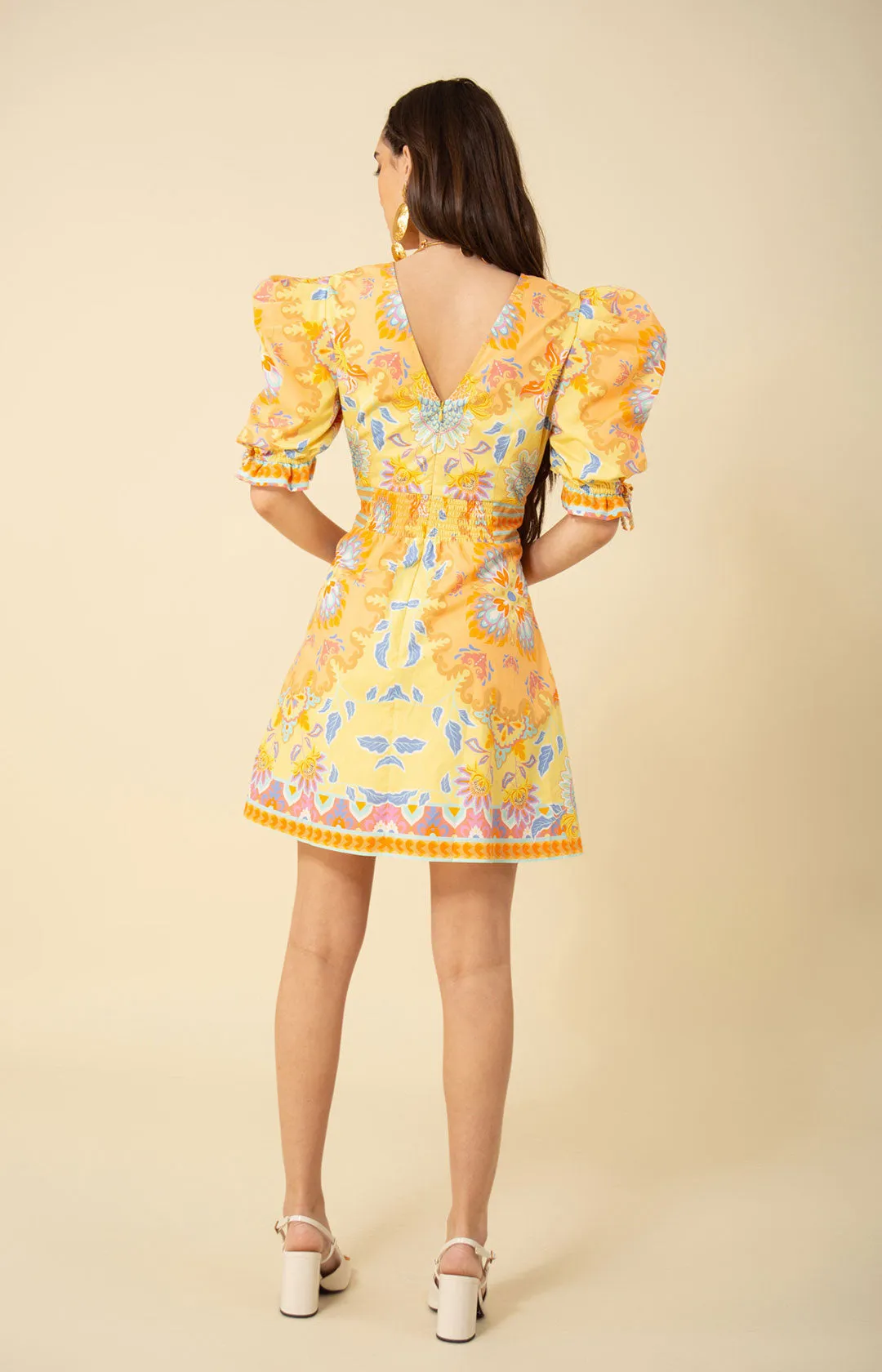 Skylar Poplin Puff Sleeve Dress