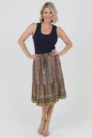 Sweetheart Boho Skirt - Navy Multi