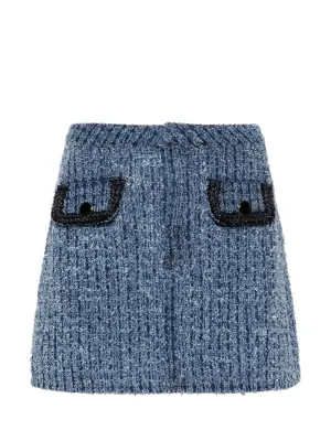 Textured Denim Mini Skirt