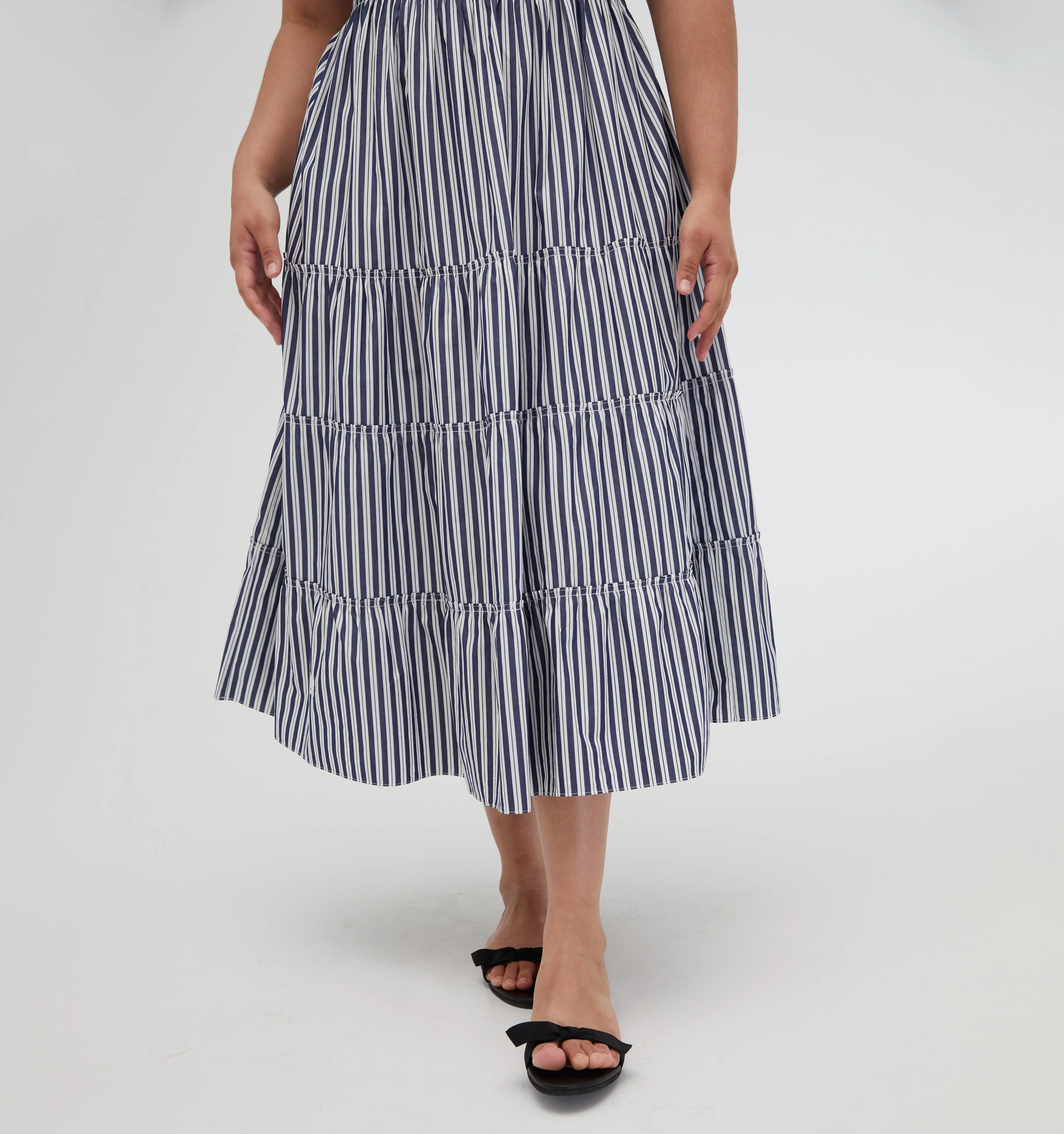 The Ellie Nap Dress - Navy Stripe