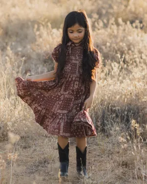 The Lydia Dress by Rylee   Cru - Brick Bandana - KIDS