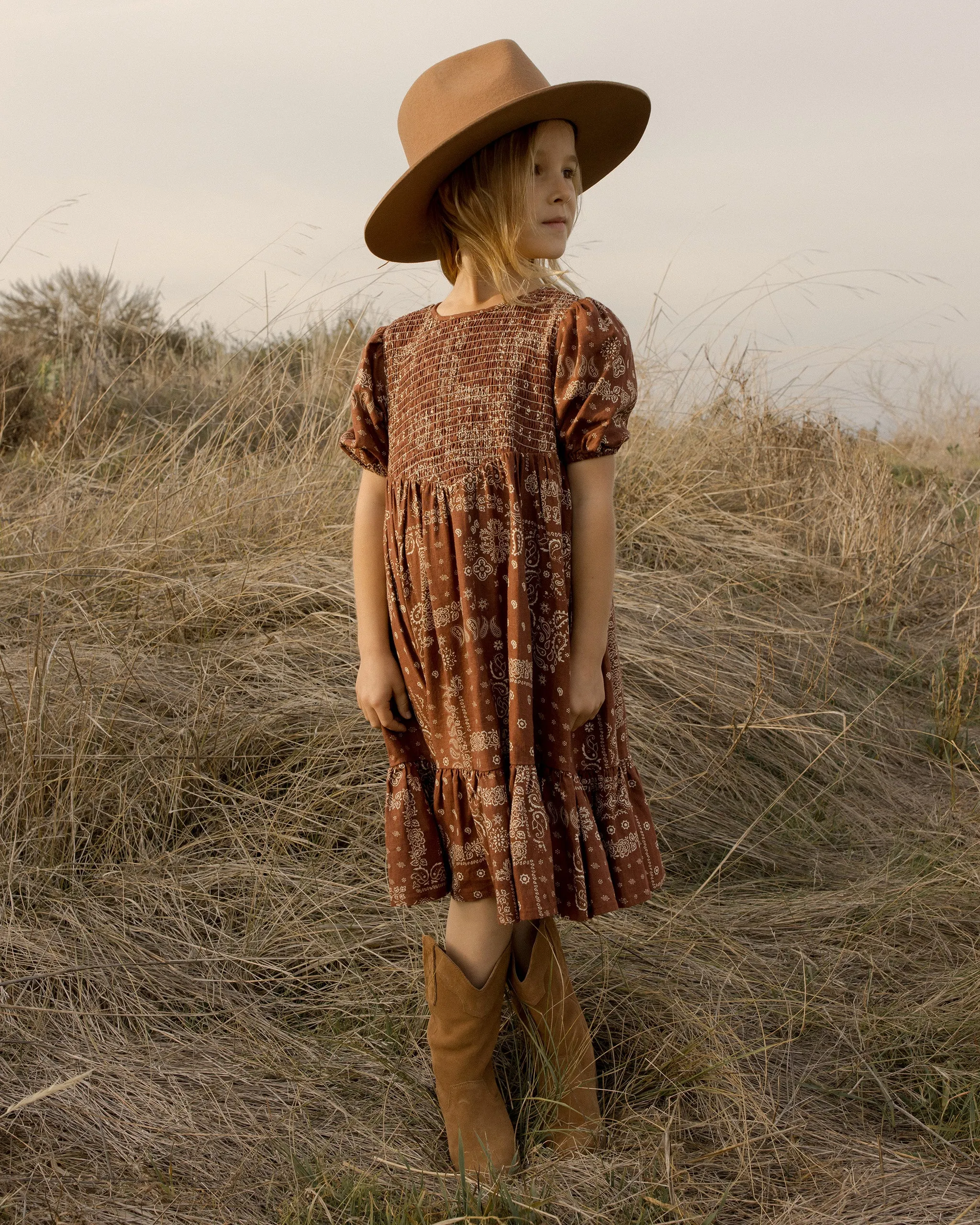 The Lydia Dress by Rylee   Cru - Brick Bandana - KIDS