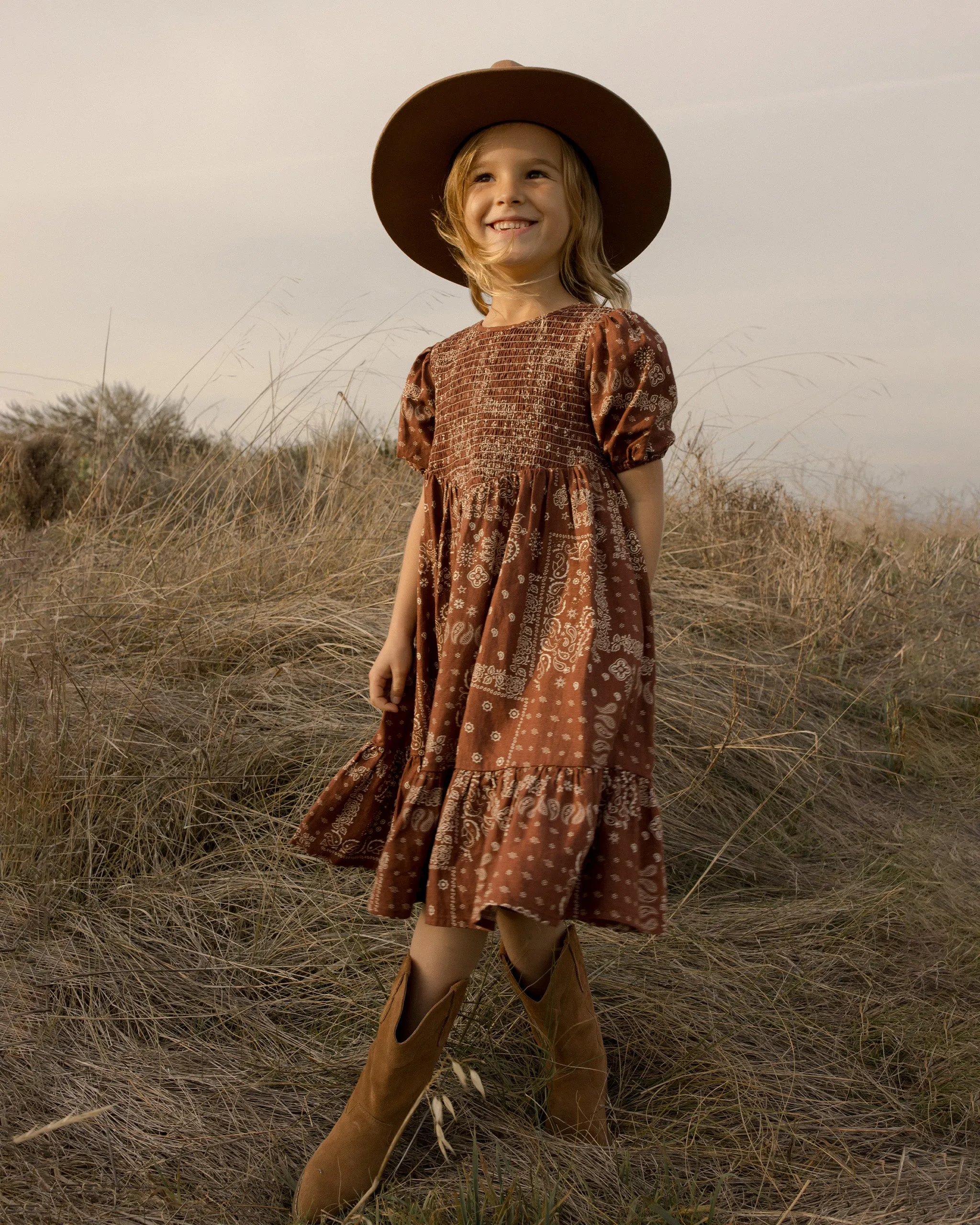 The Lydia Dress by Rylee   Cru - Brick Bandana - KIDS