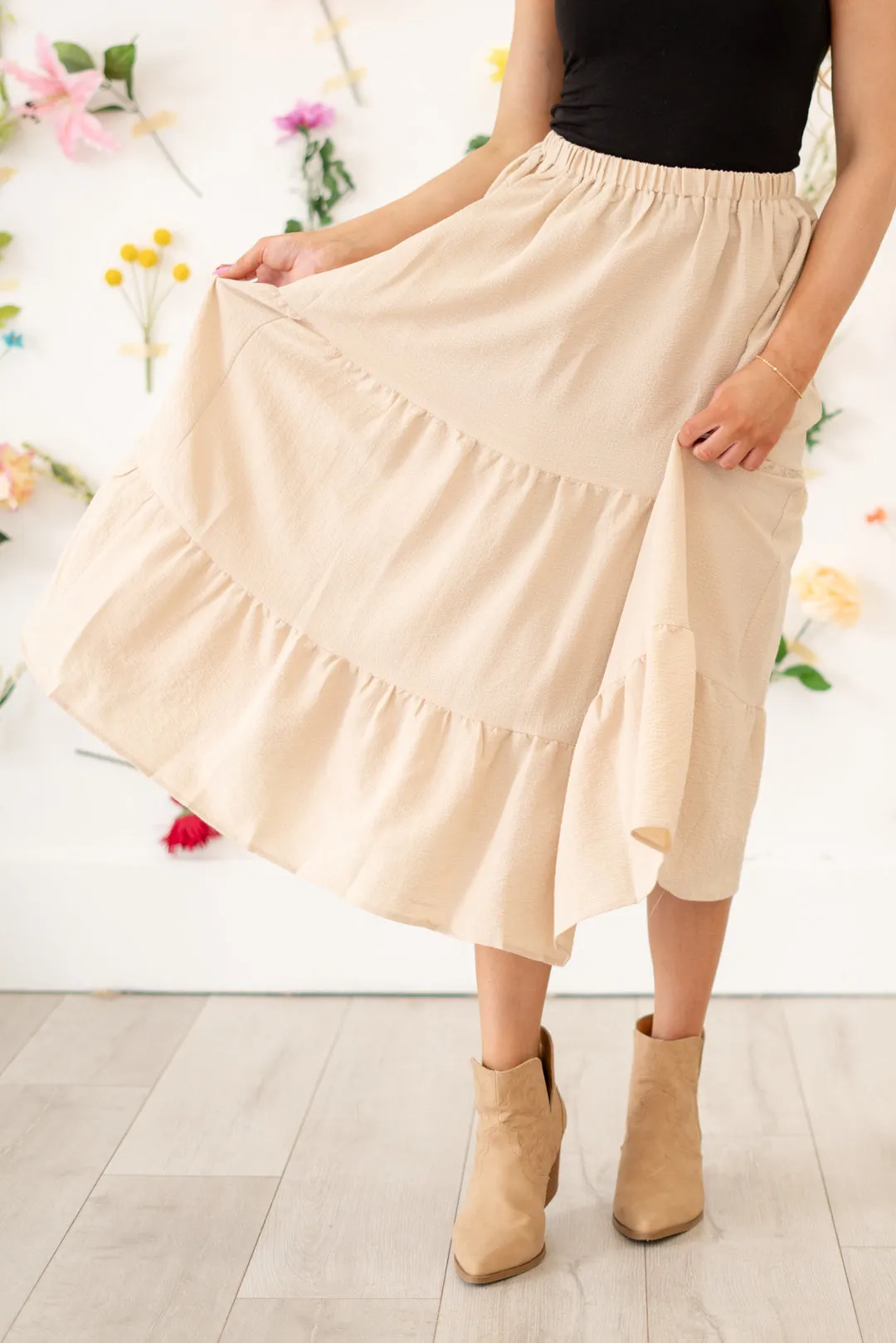 Tiered maxi skirt