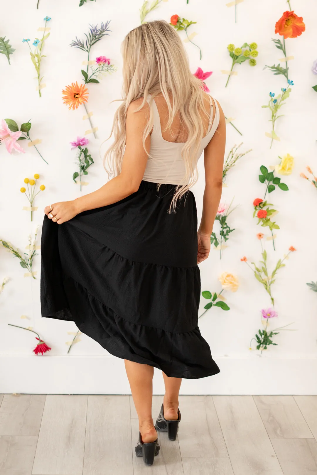 Tiered maxi skirt