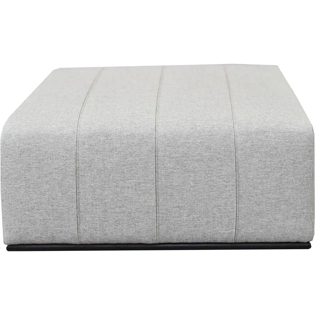 Upholstered Grey Linen Ottoman Coffee Table