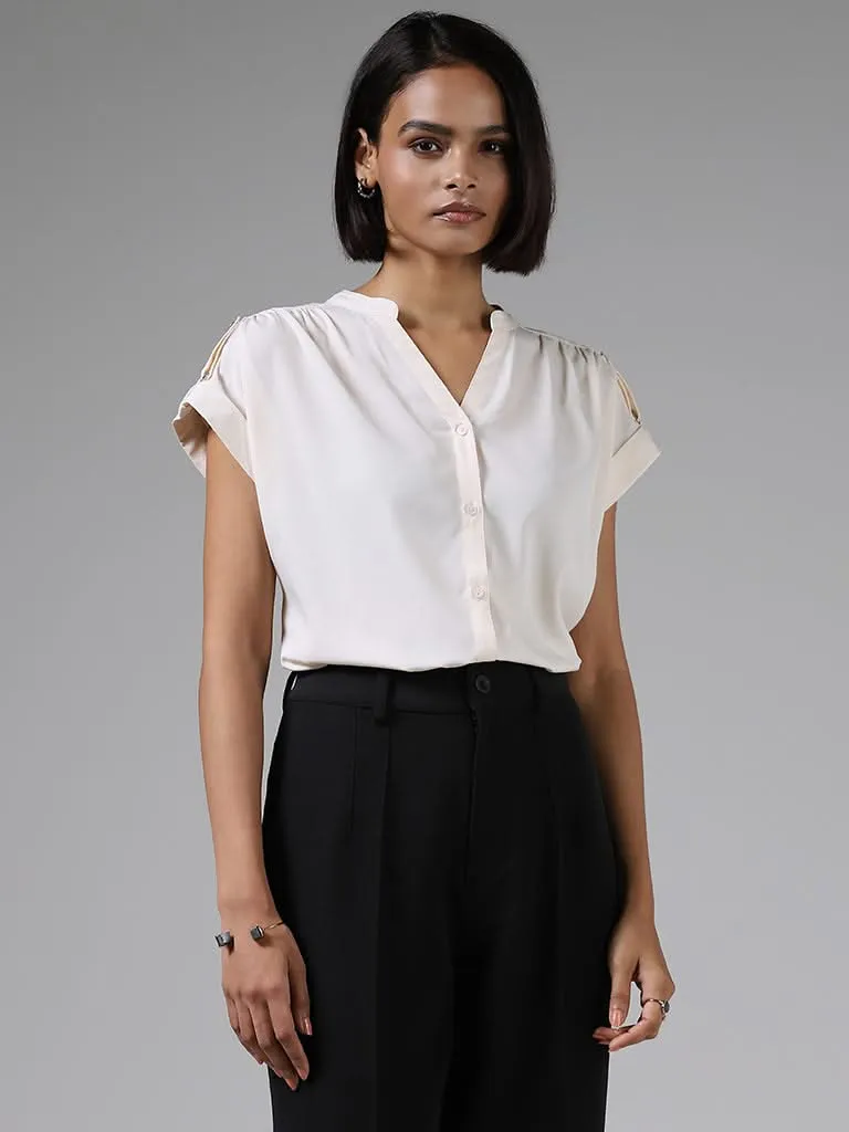 Wardrobe Solid Ivory Shirt