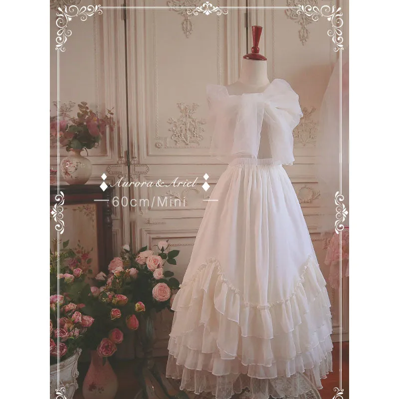 White Lolita Petticoat 60cm Mini Soft Organza Slim A line Pettiskirt