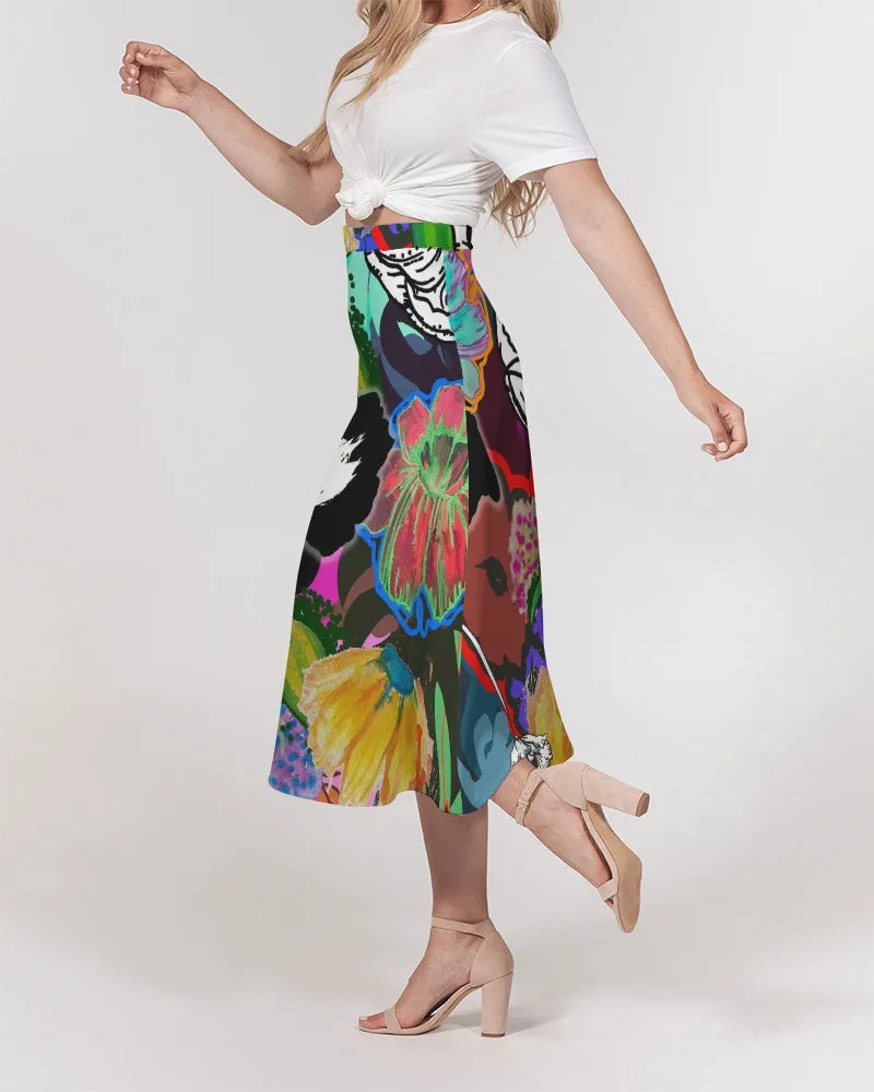 whole LOTTA flowers DOUBLE TAKE Women's A-Line Midi Skirt