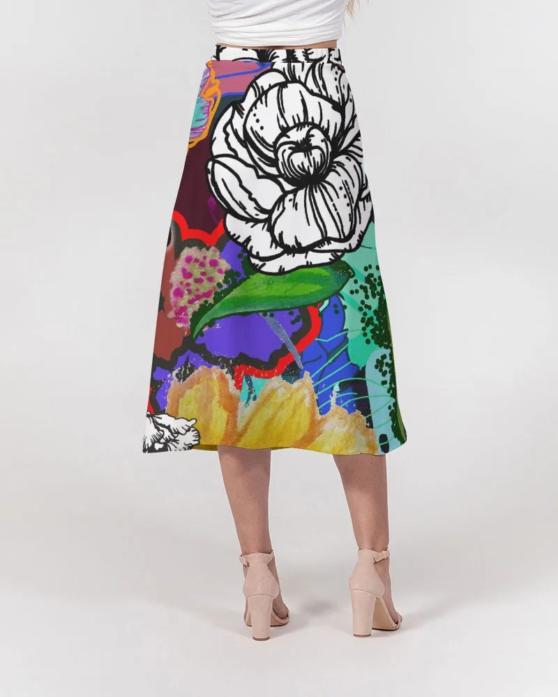 whole LOTTA flowers DOUBLE TAKE Women's A-Line Midi Skirt