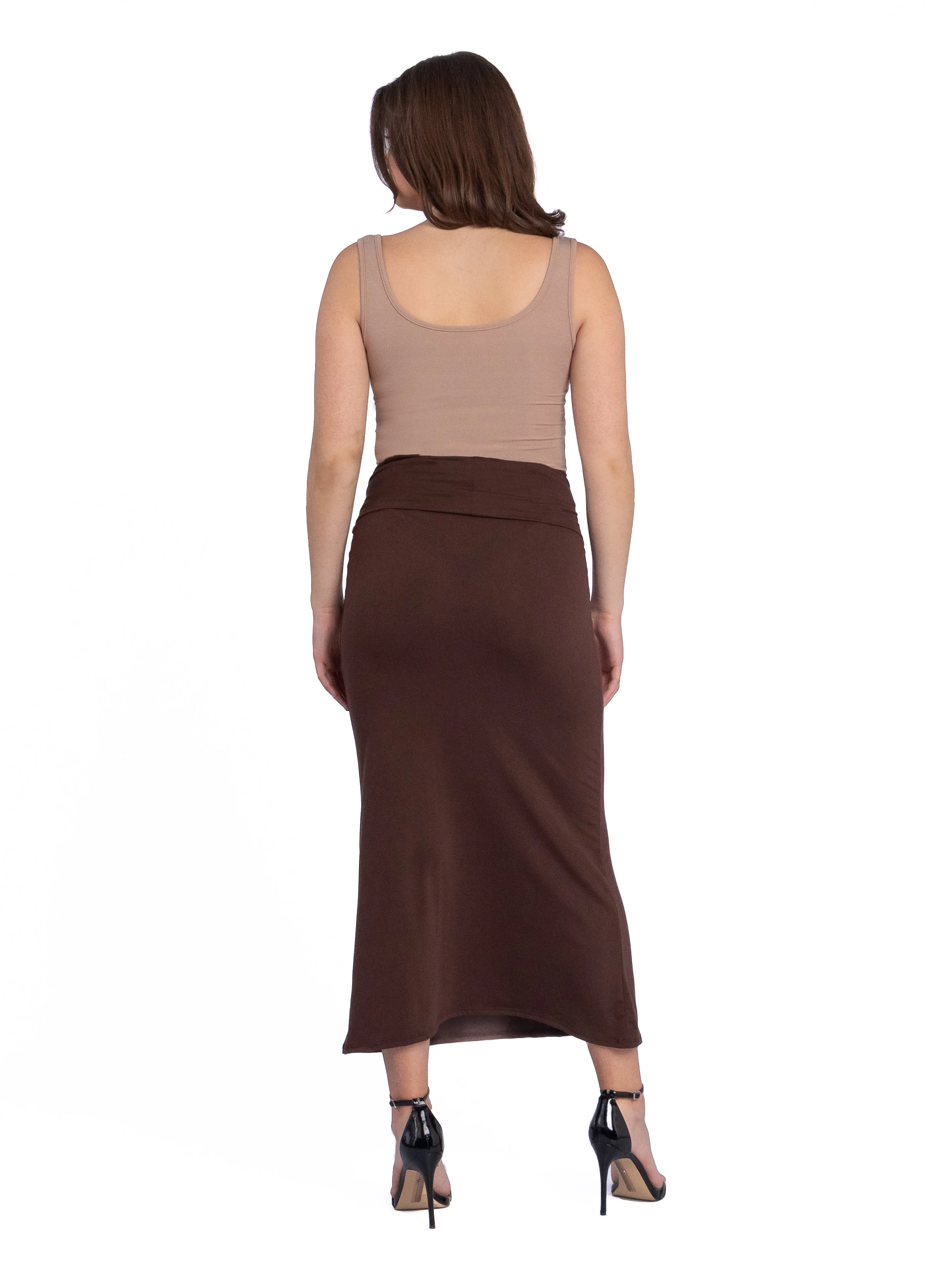 Womens Comfortable Foldover Maxi Skirt