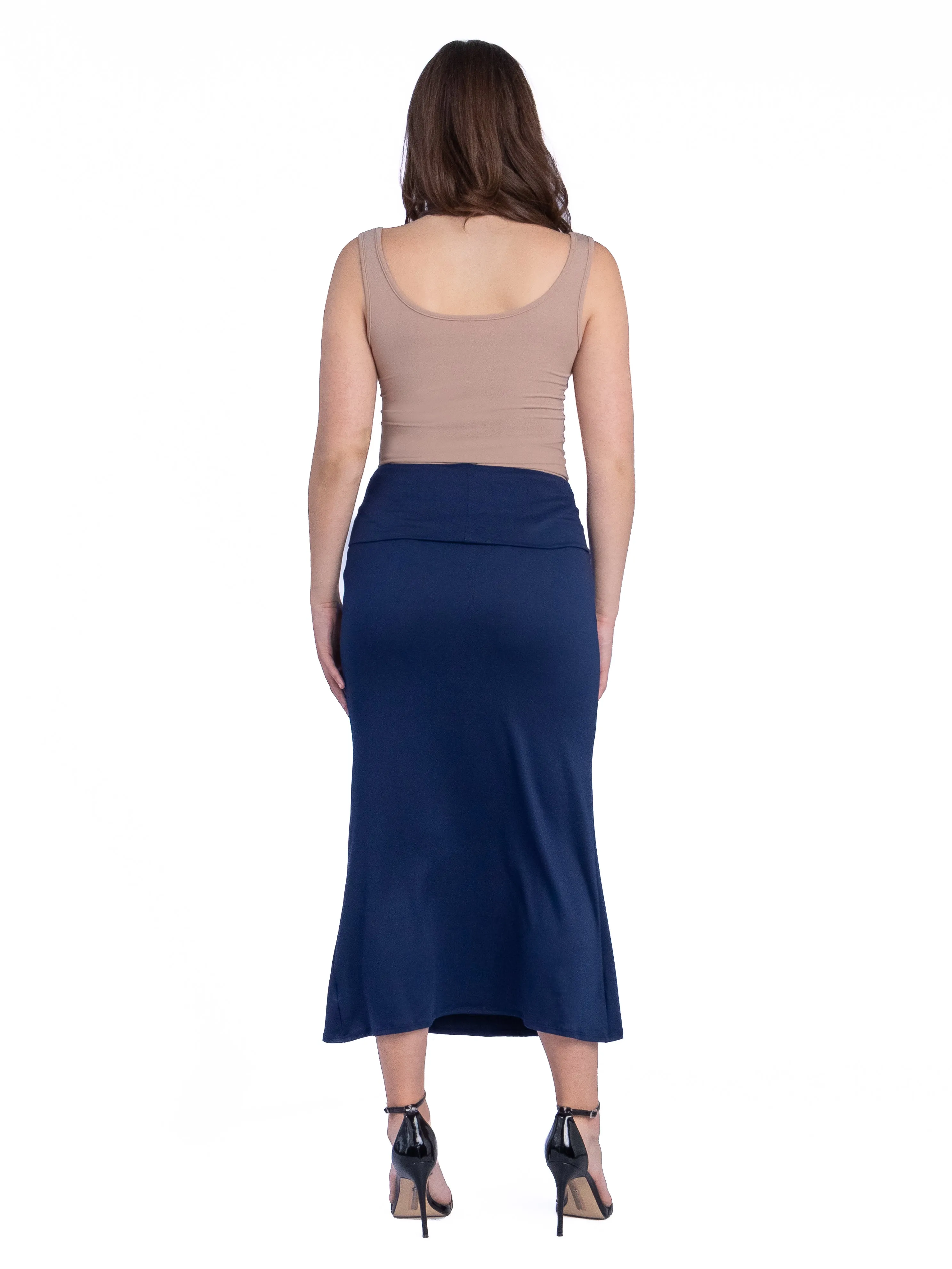 Womens Comfortable Foldover Maxi Skirt