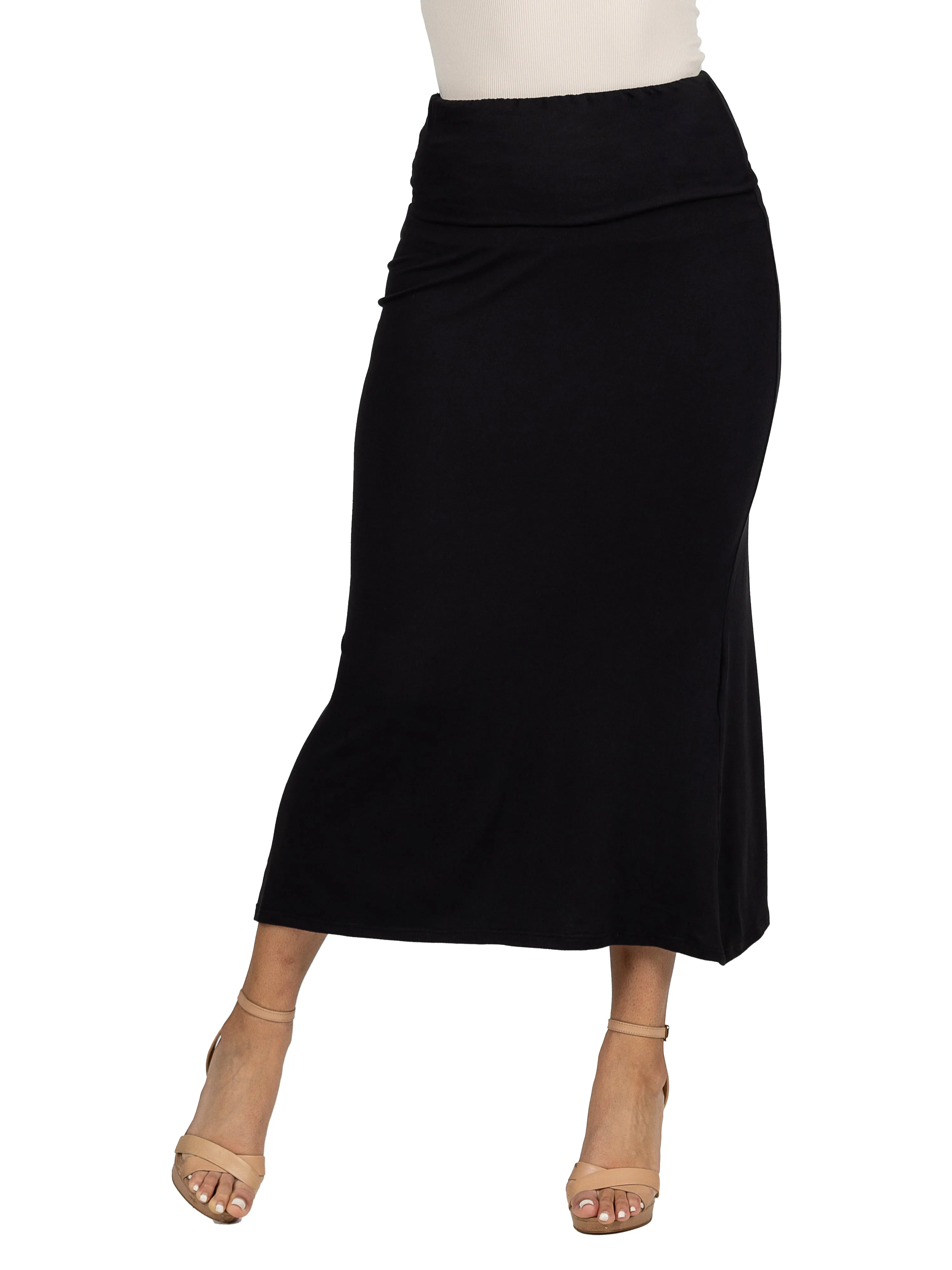 Womens Comfortable Foldover Maxi Skirt