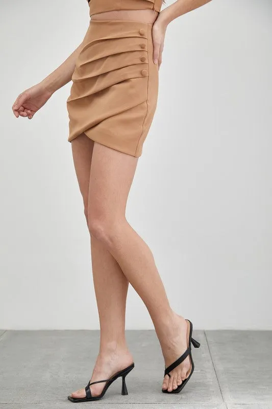 Wrap Pleated Skirt